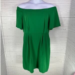 Eliza J‎ kelly green size 12 dress off shoulder short sleeve old money luxury